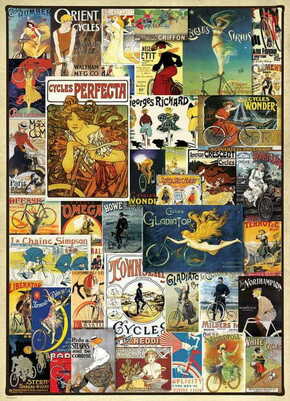 EuroGraphics Vintage kolesarski plakati Puzzle 1000 kosov