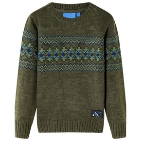 VidaXL Otroški pulover pleten kaki 116