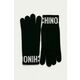Rokavice Moschino žensko, črna barva - črna. Rokavice na prste iz kolekcije Moschino. Model izdelan iz tanke pletenine.