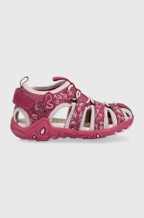 Otroški sandali Geox vijolična barva - vijolična. Otroški Sandali iz kolekcije Geox. Model izdelan iz kombinacije ekološkega usnja in tekstilnega materiala. Model z mehkim in prožnim podplatom.