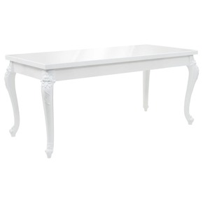 Greatstore Jedilna miza 179x89x81 cm visok sijaj bele barve