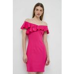 Obleka Guess SYLVIE roza barva, W4GK0F K3PP0 - roza. Obleka iz kolekcije Guess. Model izdelan iz enobarvne pletenine. Material z optimalno elastičnostjo zagotavlja popolno svobodo gibanja.