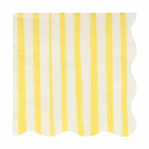 Papirnati prtički v kompletu 16 ks Yellow Stripe – Meri Meri