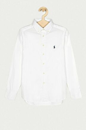 Polo Ralph Lauren otroška bombažna srajca 134-176 cm - bela. Otroška srajca iz kolekcije Polo Ralph Lauren. Model izdelan iz enobarvne tkanine.