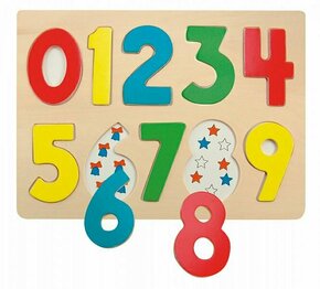 Woody Puzzle na tabli "Številke s pikapolonicami".