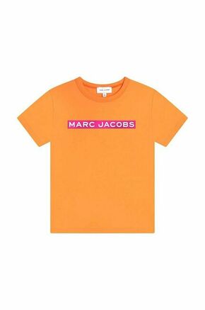 Otroška bombažna kratka majica Marc Jacobs oranžna barva - oranžna. Otroški kratka majica iz kolekcije Marc Jacobs. Model izdelan iz pletenine s potiskom.