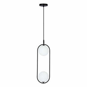Črna viseča svetilka s steklenim senčnikom 18