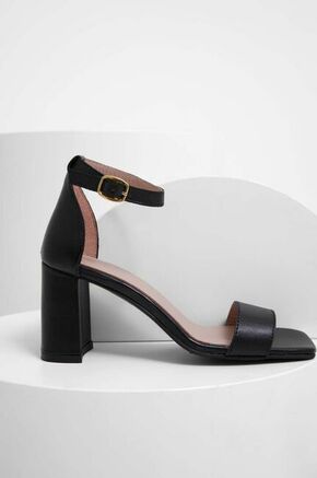 Usnjeni sandali Answear Lab črna barva - črna. Sandali iz kolekcije Answear Lab. Model izdelan iz naravnega usnja. Model z mehkim