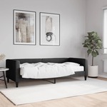 Vidaxl Dnevna postelja z vzmetnico črna 80x200 cm blago