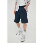 Tommy Jeans Hlače - mornarsko modra. Kratke hlače iz zbirke Tommy Jeans. Model narejen iz gladek material.