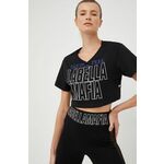 Kratka majica LaBellaMafia ženski, črna barva - črna. Kratka majica iz kolekcije LaBellaMafia. Model izdelan iz tanke, elastične pletenine.