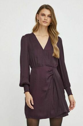 Obleka Morgan vijolična barva - vijolična. Obleka iz kolekcije Morgan. Model izdelan iz enobarvne tkanine. Poliester zagotavlja večjo odpornost na gubanje.