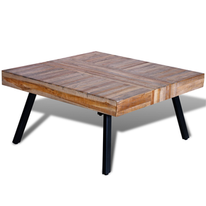 VidaXL Kvadratna klubska mizica iz predelenega tikovega lesa