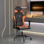 shumee Masažni gaming stol črno in oranžno umetno usnje