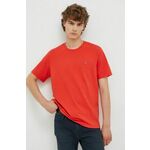 Bombažna kratka majica Levi's rdeča barva - rdeča. Lahkotna majica iz kolekcije Levi's, izdelana iz tanke, elastične pletenine. Model iz zračne bombažne tkanine.