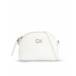Torbica Calvin Klein bela barva - bela. Majhna torbica iz kolekcije Calvin Klein. Model na zapenjanje, izdelan iz ekološkega usnja.