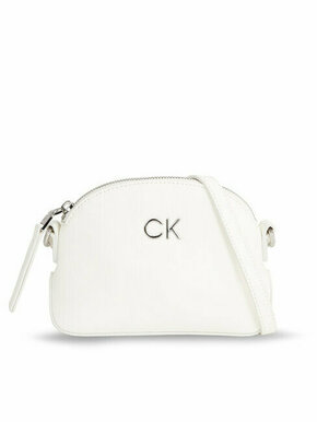 Torbica Calvin Klein bela barva - bela. Majhna torbica iz kolekcije Calvin Klein. Model na zapenjanje