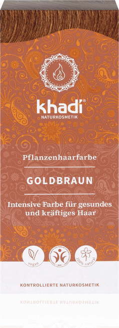"Khadi® Rastlinska barva zlato rjava - 100 g"