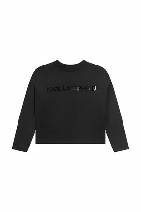 Otroški pulover Karl Lagerfeld črna barva - črna. Otroški pulover iz kolekcije Karl Lagerfeld. Model