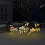 Zunanji božični jeleni s sanmi 100 LED lučk zlate barve
