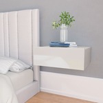 Stenska nočna omarica visok sijaj bela 40x30x15 cm