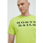 Bombažna kratka majica North Sails zelena barva - zelena. Lahkotna kratka majica iz kolekcije North Sails. Model izdelan iz tanke, elastične pletenine. Nežen material, prijeten na dotik.