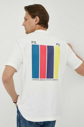 Bombažna kratka majica PS Paul Smith bež barva - bež. Kratka majica iz kolekcije PS Paul Smith