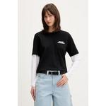 Dickies majica z dolgimi rokavi ženska bombažna črna DK0A88GKBLK1