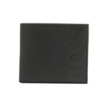 Usnjena denarnica BOSS moški, črna barva - črna. Mala denarnica iz kolekcije BOSS. Model izdelan iz naravnega usnja.