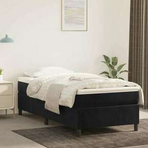VidaXL Box spring postelja z vzmetnico črna 90x200 cm žamet