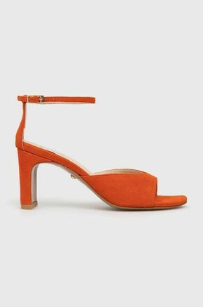Sandali iz semiša Baldowski oranžna barva - oranžna. Sandali iz kolekcije Baldowski. Model izdelan iz semiš usnja. Model z mehkim