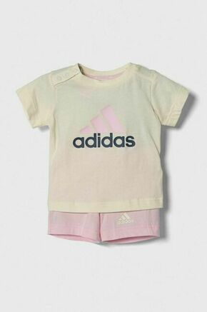 Otroški bombažni komplet adidas roza barva - roza. Komplet za dojenčka iz kolekcije adidas. Model izdelan iz mehke