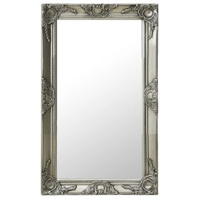 Stensko ogledalo v baročnem stilu 50x80 cm srebrno