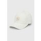Kapa s šiltom BOSS bela barva - bela. Kapa s šiltom vrste baseball iz kolekcije BOSS. Model izdelan iz materiala z nalepko.
