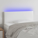 Greatstore LED posteljno vzglavje belo 80x5x78/88 cm umetno usnje