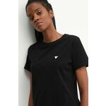 Kratka majica Guess COLETTE ženska, črna barva, V4YI09 J1314 - črna. Kratka majica iz kolekcije Guess, izdelana iz elastične pletenine. Model iz zračne tkanine z visoko vsebnostjo bombaža.