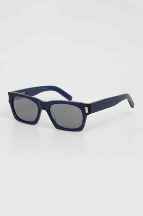 Sončna očala Saint Laurent mornarsko modra barva - mornarsko modra. Sončna očala iz kolekcije Saint Laurent. Model z enobarvnimi stekli in okvirji iz plastike. Ima filter UV 400.