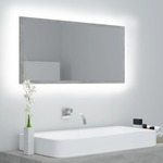 shumee LED kopalniško ogledalo betonsko sivo 90x8,5x37cm iverna plošča