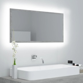 Shumee LED kopalniško ogledalo betonsko sivo 90x8