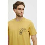 Bombažna kratka majica Medicine moški, rumena barva - rumena. Kratka majica iz kolekcije Medicine. Model izdelan iz pletenine s potiskom.