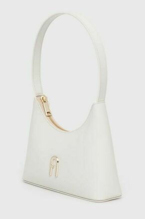 Usnjena torbica Furla Diamante bela barva - bela. Torba iz kolekcje Furla. Na zapenjanje model narejen iz naravnega usnja.