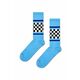 Nogavice Happy Socks Checked Stripe Sneaker Sock - modra. Nogavice iz kolekcije Happy Socks. Model izdelan iz elastičnega, vzorčastega materiala.