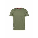 Bombažna kratka majica Alpha Industries zelena barva - zelena. Kratka majica iz kolekcije Alpha Industries. Model izdelan iz tanke, rahlo elastične pletenine.