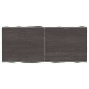 Vidaxl Mizna plošča temno siva 140x60x4 cm obdelana trdna hrastovina