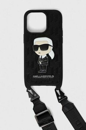 Karl Lagerfeld iPhone 14 pro 6.1" black/black trdi ovitek monogram iconic patch