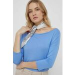 Majica z dolgimi rokavi Sisley ženski - modra. Majica z dolgimi rokavi iz kolekcije Sisley, izdelana iz tanke, elastične pletenine. Model iz zračne tkanine z visoko vsebnostjo bombaža.