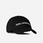 Karl Lagerfeld kapa - črna. Kapa s šiltom vrste baseball iz kolekcije Karl Lagerfeld. Model izdelan iz materiala z nalepko.
