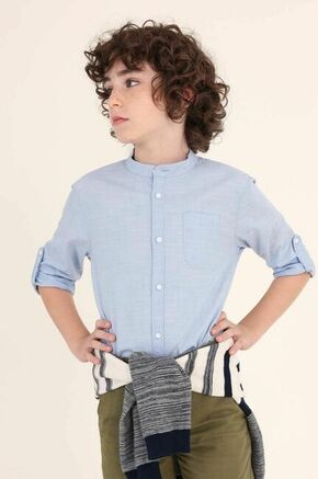 Otroška bombažna srajca Mayoral - modra. Otroška srajca iz kolekcije Mayoral. Model izdelan iz bombažne tkanine.