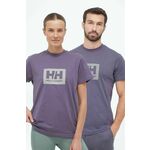 Bombažna kratka majica Helly Hansen vijolična barva - vijolična. Kratka majica iz kolekcije Helly Hansen. Model izdelan iz tanke, elastične pletenine.
