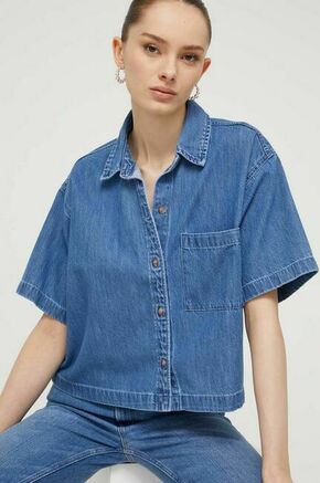 Jeans srajca Abercrombie &amp; Fitch ženska - modra. Srajca iz kolekcije Abercrombie &amp; Fitch